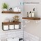 Bathroom Shelves Over Toilet Wall Mounted Floating Shelves Farmhouse Shelf Toilet Paper Storage Small 16 inch Set of 3, Rustic Brown (019-BN3)